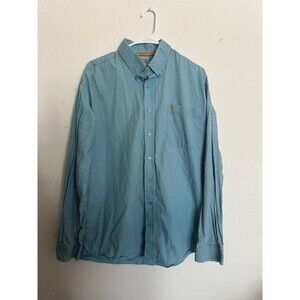 cinch button down shirt geometric, Blue Size L Western Some Collar Crease Fade